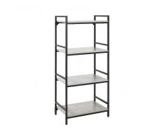 Standregal in Beton Grau und Schwarz 140 cm hoch