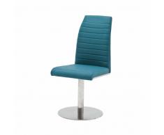 Design Drehstuhl in Türkis Kunstleder modern (2er Set)