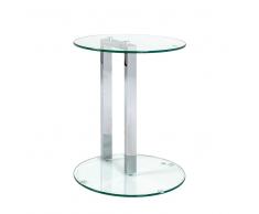 Glas Beistelltisch aus Stahl runder Platte