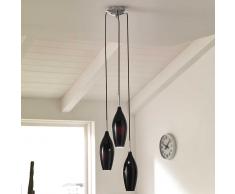 Design Hängeleuchte in Schwarz Glas Stahl