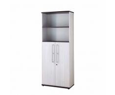Aktenschrank in Weiß Eiche dunkel abschließbar