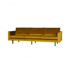 Retro Sofa in Gelb Samtbezug