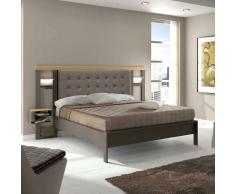 Design Metallbett in Grau Braun Beleuchtung
