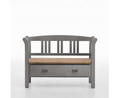 Massivholz Sitzbank in Grau Kiefer Landhausstil