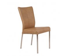 Leder Esszimmerstuhl in Beige modern