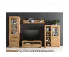 Wohnzimmer Anbauwand aus Wildeiche geölt 310 cm (4-teilig)