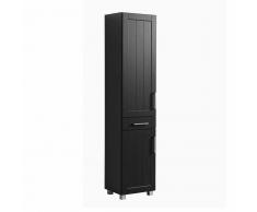 Bad Midischrank in Dunkelgrau Paneel Design 185 cm hoch