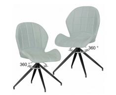 Esszimmer Drehstuhl in Hellgrün Webstoff modern (2er Set)