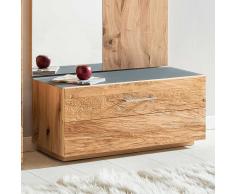 Mini Schuhschrank mit Klappe Balkeneiche furniert