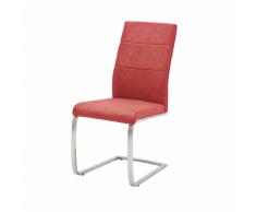 Freischwinger Set aus Edelstahl Rot Kunstleder (2er Set)