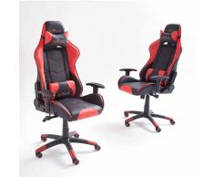 Racer Schreibtischstuhl in Schwarz Rot höhenverstellbar
