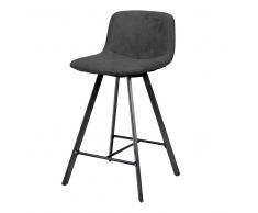 Barhocker in Schwarz mit kleiner Lehne (4er Set)