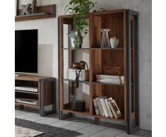Standregal in Eiche dunkel Schiefer Grau 90 cm breit