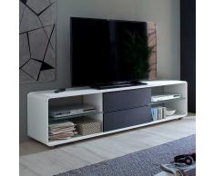 TV Lowboard in Weiß Anthrazit 180 cm breit