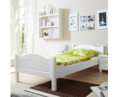 Futonbett aus Kiefer Massivholz Weiß