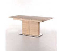 Säulentisch aus Eiche Massivholz Bootsform