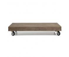 Wohnzimmer Couchtisch aus Leichtbeton Rollen