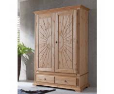 Garderobenschrank aus Kiefer Massivholz Fräsungen