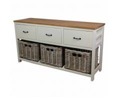 Wohnzimmer Sideboard in Weiß Holz massiv Landhaus