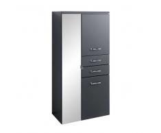 Bad Hochschrank mit Spiegeltür Anthrazit