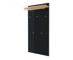 Wandpaneel Garderobe in Anthrazit Glas beschichtet Eiche Bianco furniert