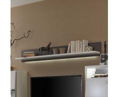 Wohnzimmer Wandboard mit LED Beleuchtung Weiß Anthrazit