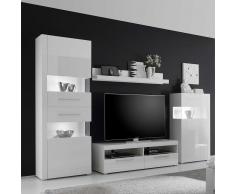 Wohnzimmer Wohnwand in Weiß Hochglanz modern (4-teilig)