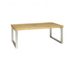 Wohnzimmer Couchtisch Eiche furniert Bügelgestell aus Stahl