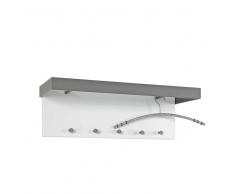 Wandgarderobe in Weiß und Anthrazit 70 cm