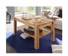 Wohnzimmer Couchtisch aus Eiche Massivholz Ablage