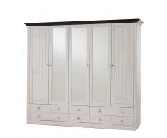Massivholz Kleiderschrank im Landhausstil Weiß