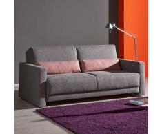 Schlafcouch in Grau Webstoff Armlehnen