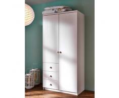 Kiefer Kleiderschrank für Babyzimmer Weiß