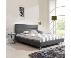 Futonbett in Anthrazit Kunstleder