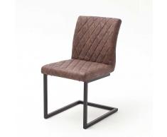 Esstisch Freischwinger im Loft Style Braun Schwarz (4er Set)
