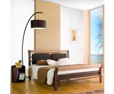 Designbett aus Eisen Eiche Massivholz
