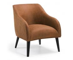 Design Sessel in Rostfarben Buche