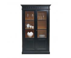 Vitrine in Schwarz Fichte Massivholz