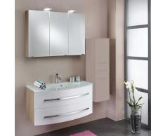 Waschtisch mit Spiegelschrank Weiß Eiche (2-teilig)