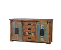 Shabby Chic Sideboard in Braun Bunt Altholz massiv