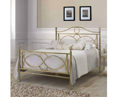 Bett in Altmessing Metall