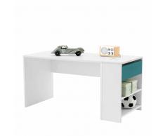 Jugendzimmer Schreibtisch in Weiß Petrol Klappe