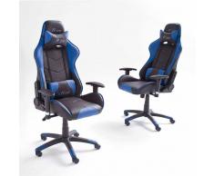 Büro Drehstuhl in Schwarz Blau Racer Design