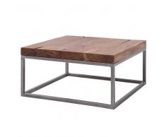 Wohnzimmer Couchtisch aus Akazie massiv Metall