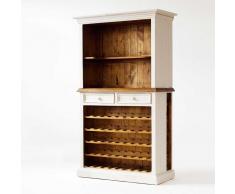 Weinschrank in Weiß-Honigfarben Landhausstil