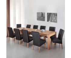XL Tischgruppe mit Kernbuche Massivholztisch 10 Polsterstühle (11-teilig)