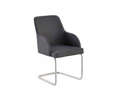 Freischwinger Armlehnenstuhl in Grau modern (2er Set)