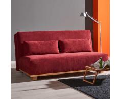 Schlafcouch in Rot Stoff Eiche Massivholz