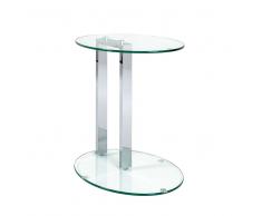 Beistelltisch aus Sicherheitsglas oval