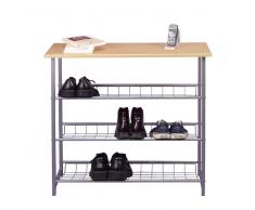 Schuhregal in Grau Buche modern